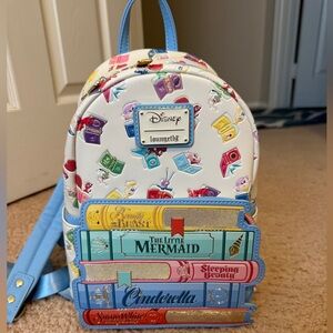 Loungefly Disney Princess Storybook Backpack - White and Blue